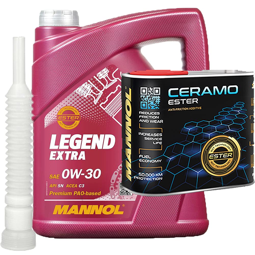 5l, MANNOL Legend Extra SAE 0W-30 Öl 229.51 + Ceramo Ester Additiv 300ml von MANNOL