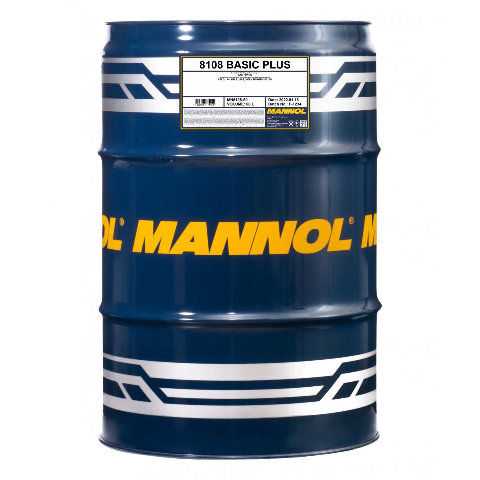 60 Liter Original MANNOL Getriebeöl Basic Plus 75W-90 API GL 4+ Gear Oil von MANNOL