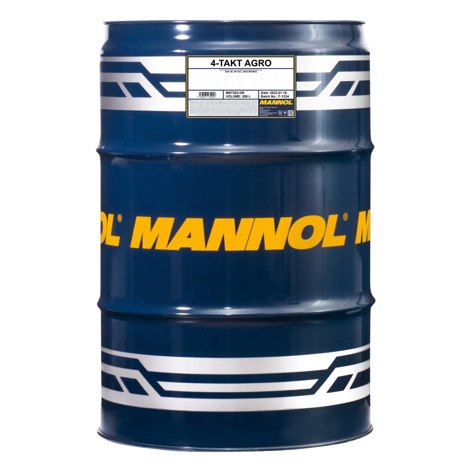 MANNOL 1 x 208 Liter, 4-Takt Agro SAE 30 API SG von MANNOL