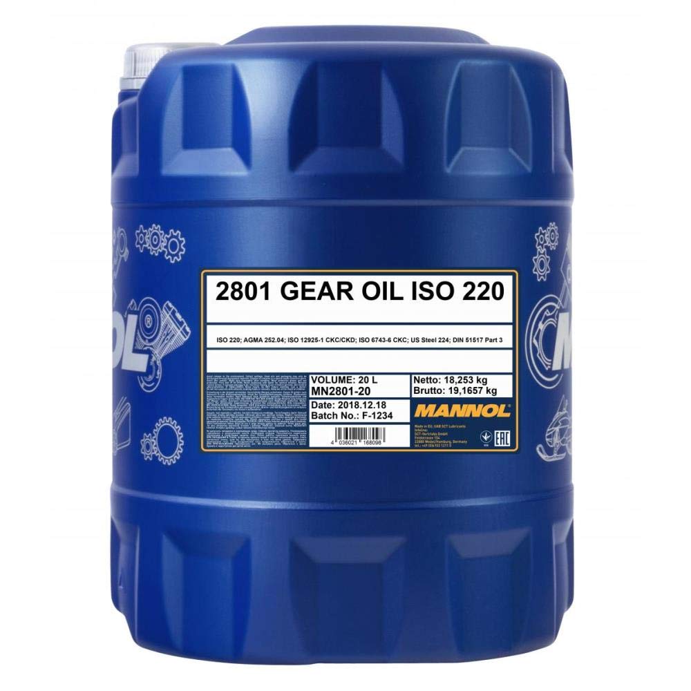 MANNOL 1 x 20L Gear Oil ISO 220/Getriebeöl Viskositätsindex VI für Industrie von MANNOL