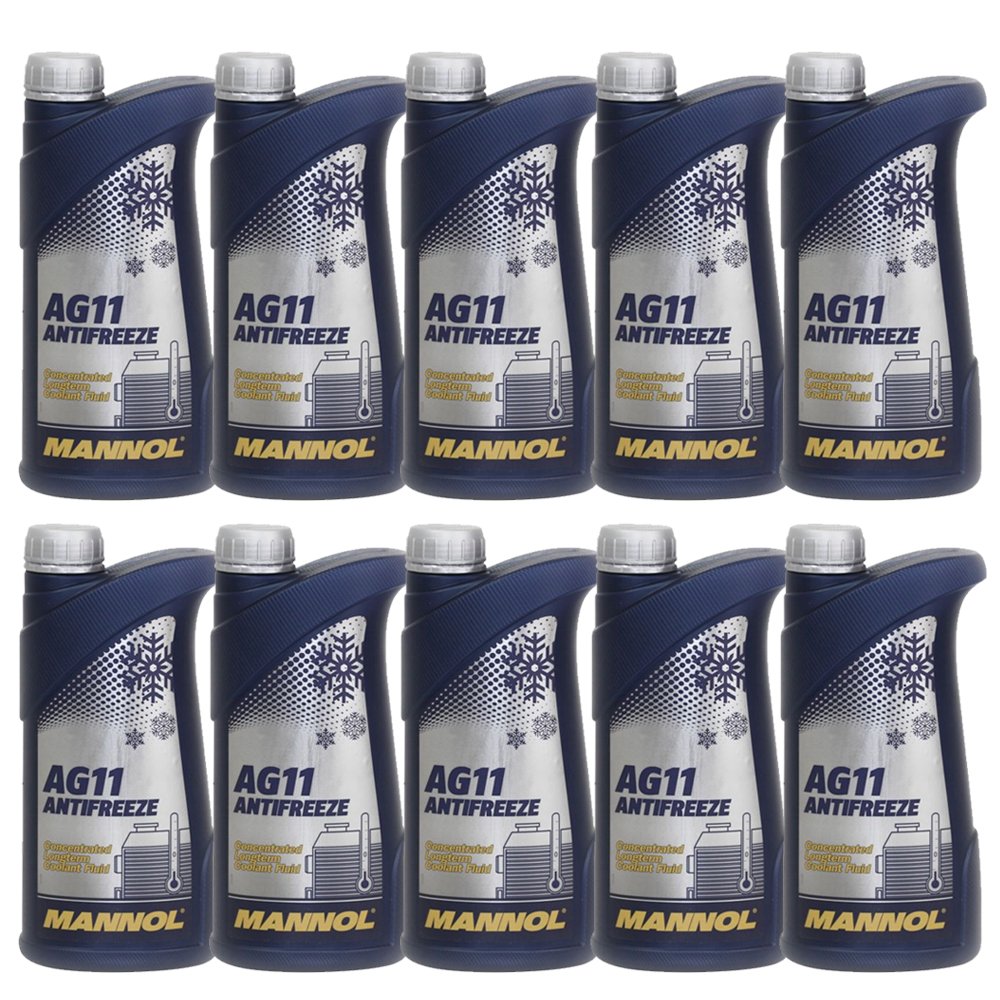 MANNOL 10 x 1000ml AG11 Antifreeze (Longterm) Frostschutz Konzentrat Blau von MANNOL