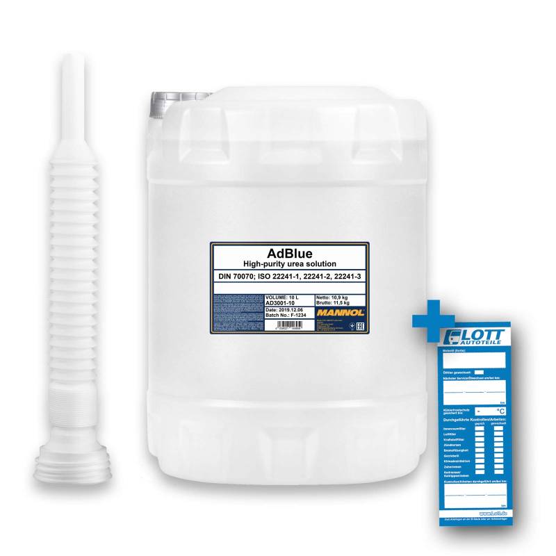 MANNOL 10L ADBLUE® Abgasreinigung Diesel TDI Additiv Harnstofflösung + Schlauch von MANNOL