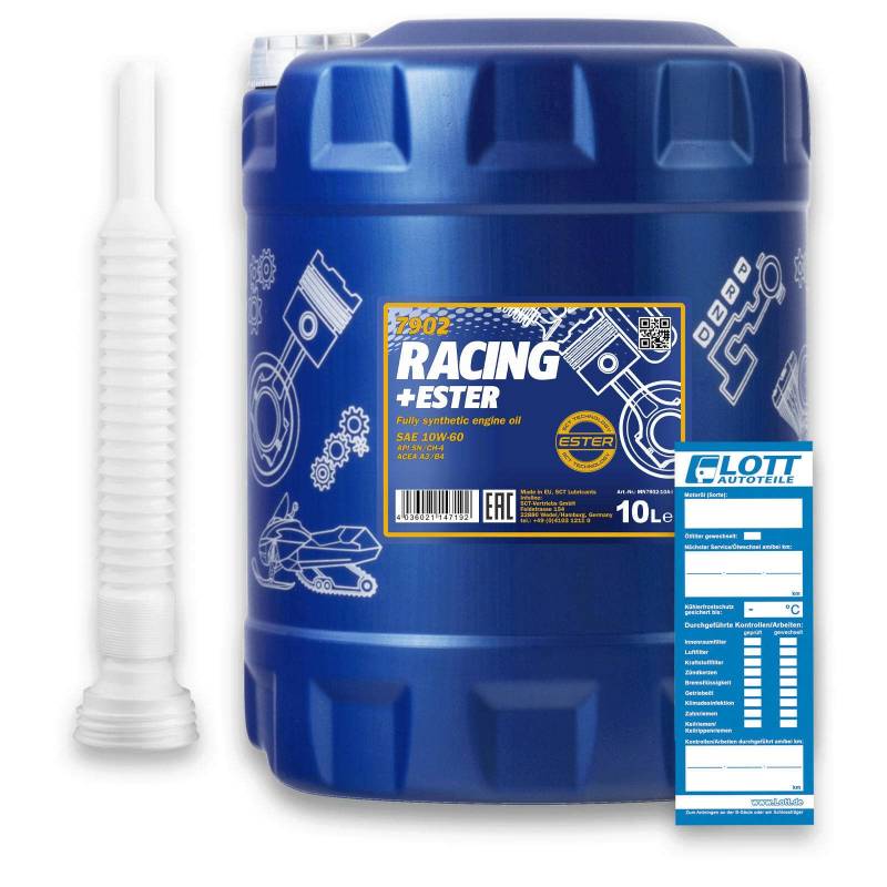 10L Mannol Racing+Ester 10W-60 Motoröl inkl. Schlauch von MANNOL