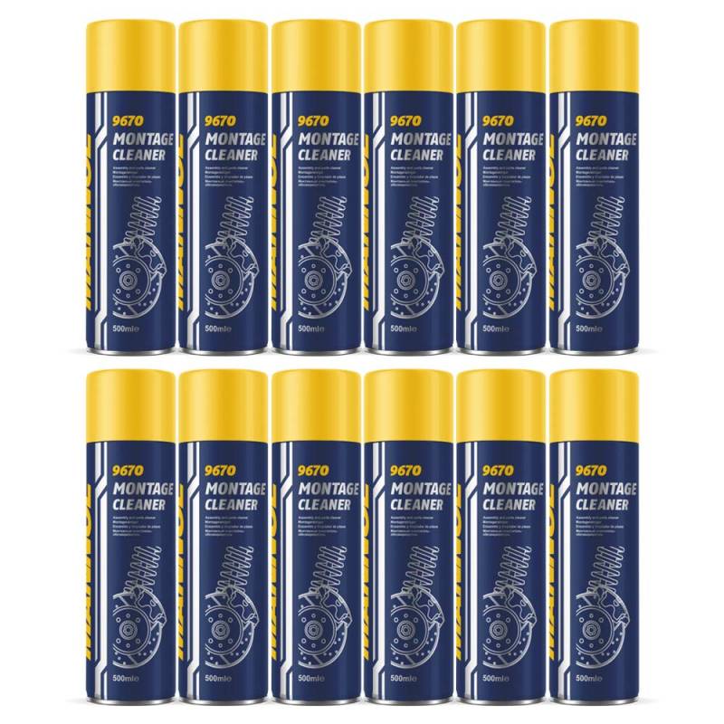 MANNOL 12 x 9670 Montage Cleaner 500ml Bremsenreiniger von MANNOL