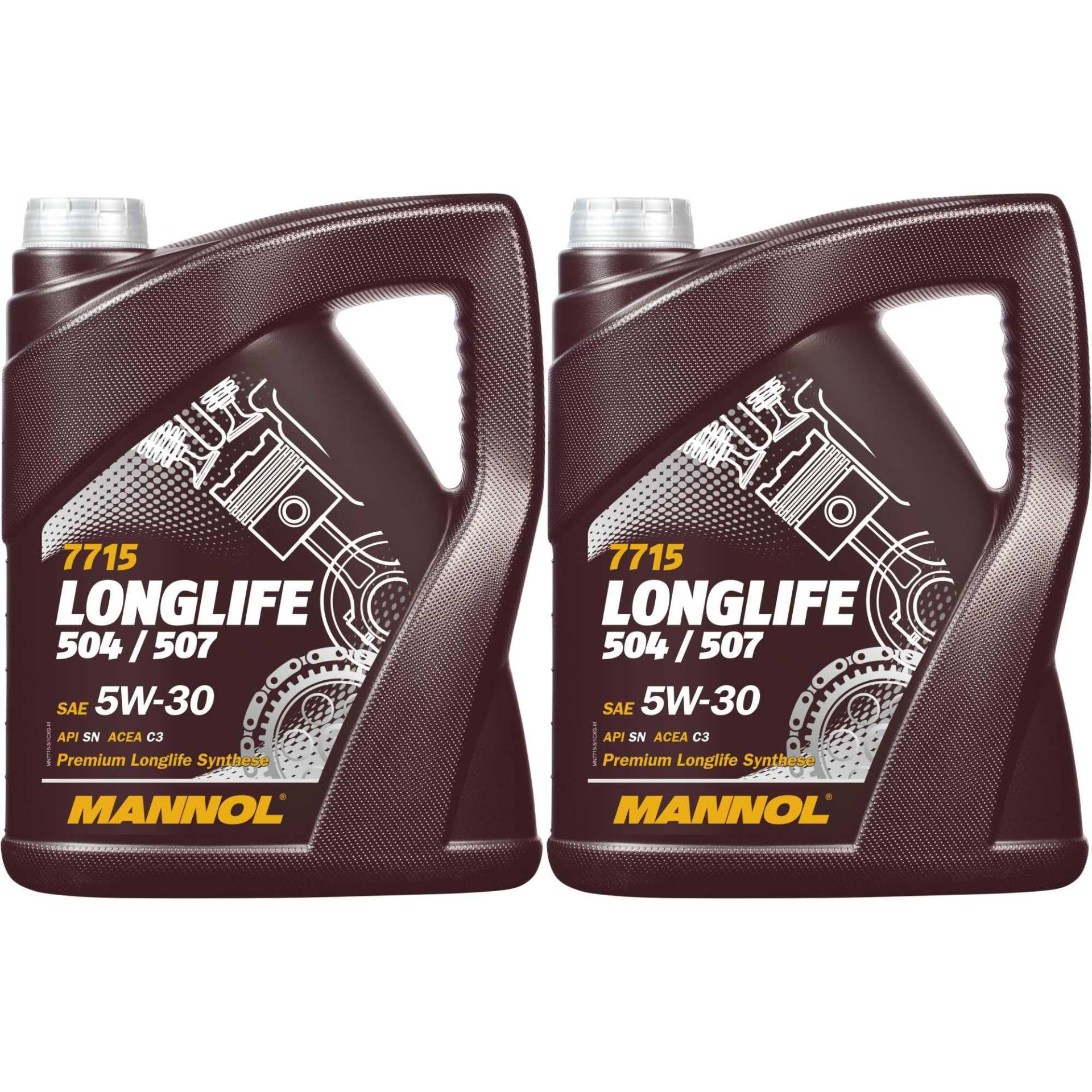 2 X 5 (10 LITER), MANNOL 7715 5W-30 LONGLIFE FREIGABE 504 507 229.51 MOTORÖL von MANNOL