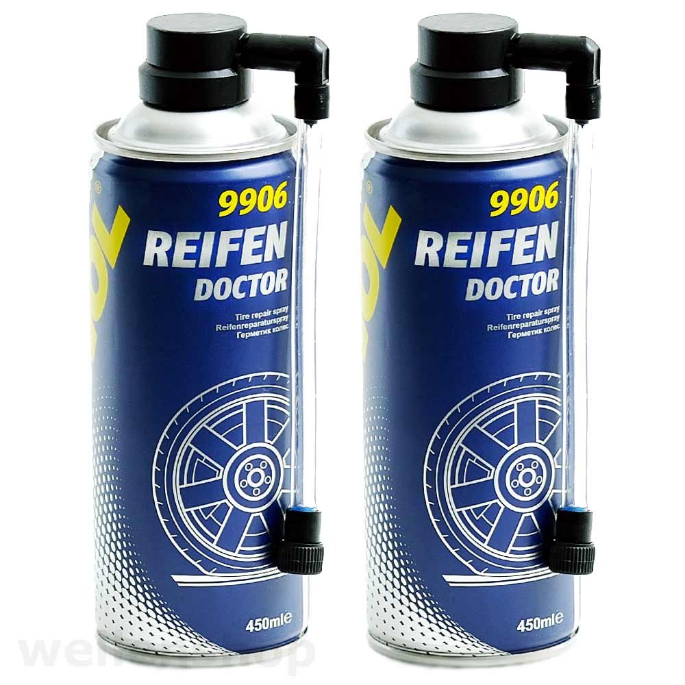 MANNOL 2 x 450ml Reifen-Reparatur-Spray Pannenspray Reifendichtmittel von MANNOL