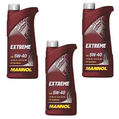 MANNOL 3 x 1L Extreme Motoröl SAE 5W40 SL/CF von ECD Germany