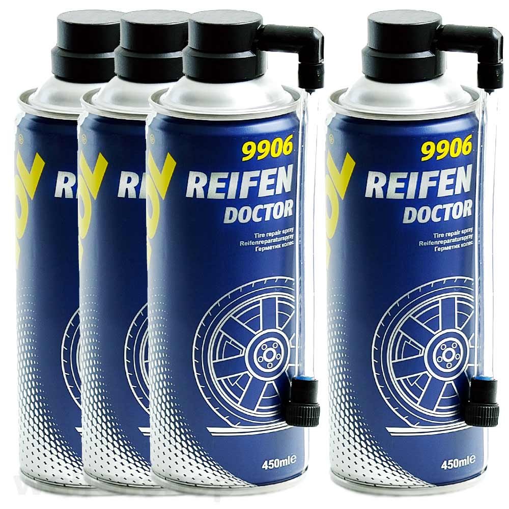 MANNOL 4 x 450ml Reifendichtmittel Reifenreparatur-Spray Radspray Motorrad PKW von MANNOL