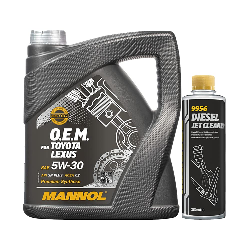 MANNOL 4l, 7709 O.E.M. 5W-30 C2 + Diesel Jet Cleaner Düsenreiniger - Kraftstoff Additiv 250 ml von MANNOL