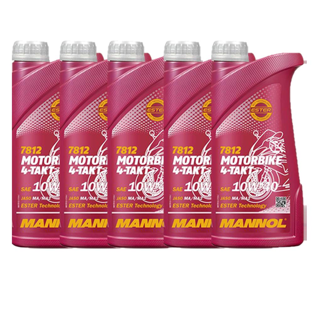 5 x 1 (5 Liter), MANNOL 7812 4-TAKT 10W-40 MOTORRADÖL von MANNOL