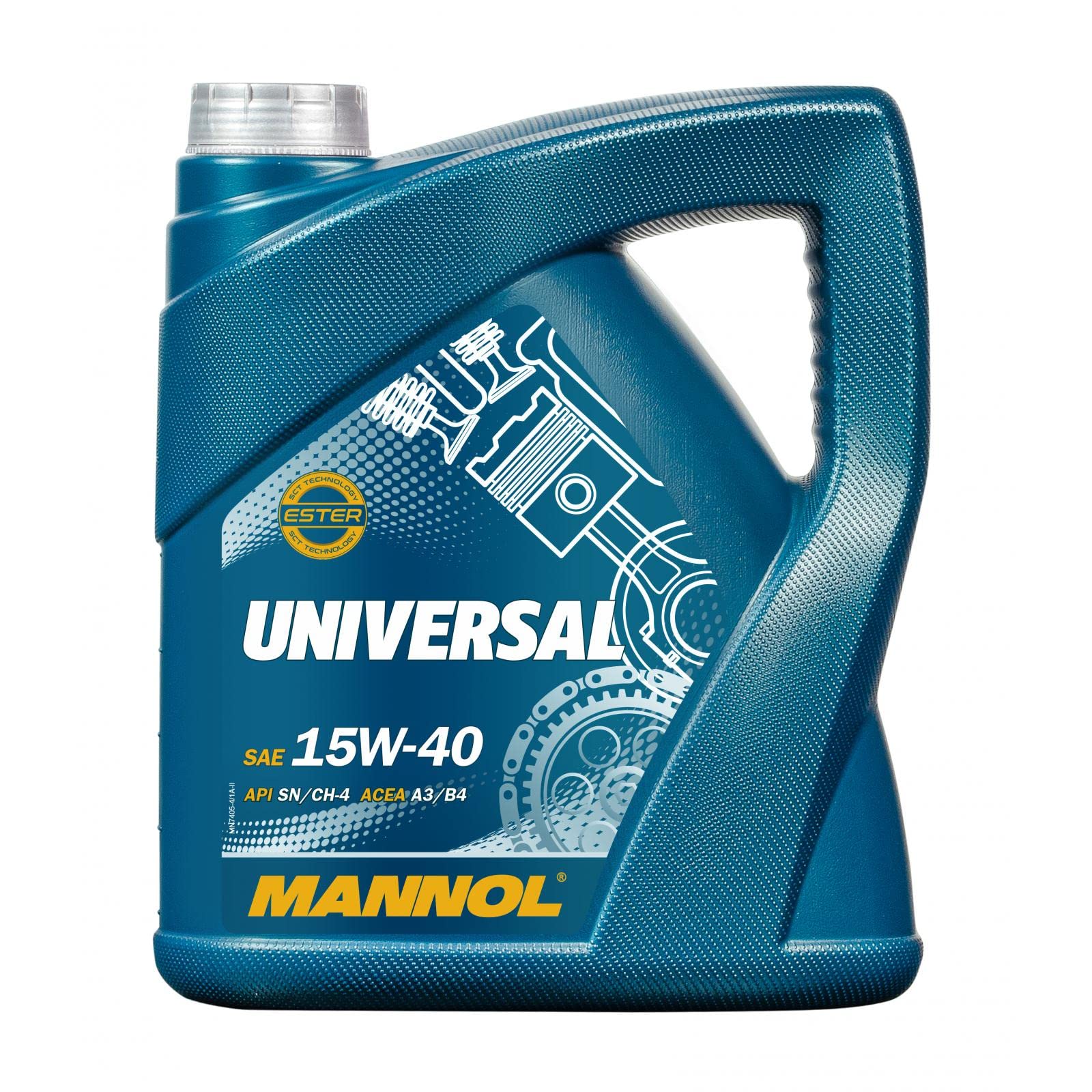 MANNOL 50025600400 Universal Motoröl 15W40 SG/CD, 4 L von MANNOL