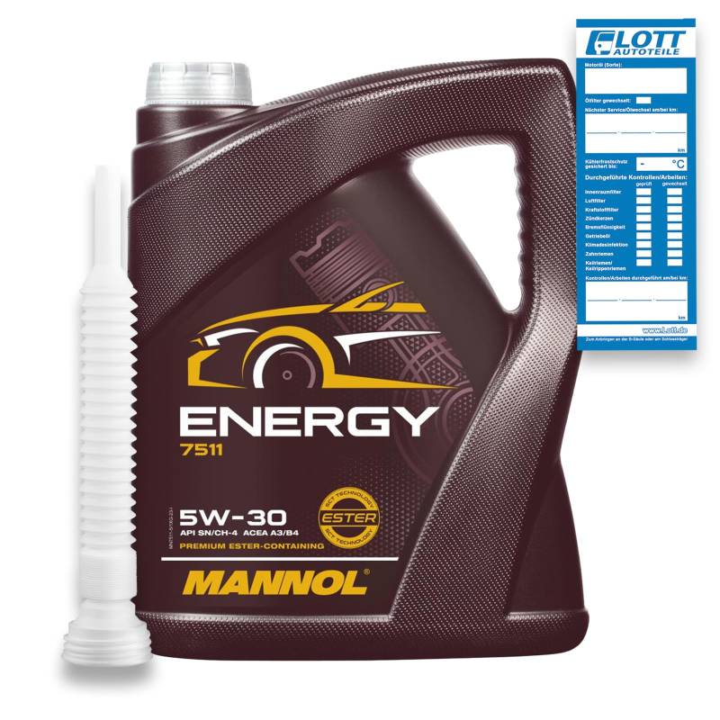 MANNOL 5L Energy 5W-30 Motoröl 502.00 505.00 MB 229.3 ACEA A3 B3 + Abfüllschlauch von MANNOL