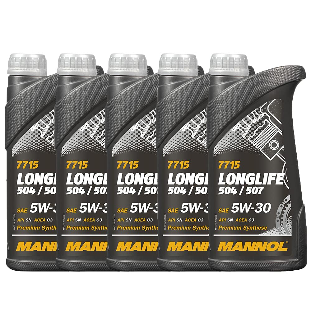 MANNOL 7715 LONGLIFE 5W-30 Motoröl Freigabe 504/507 Motoröl, 5 x 1 Liter von MANNOL