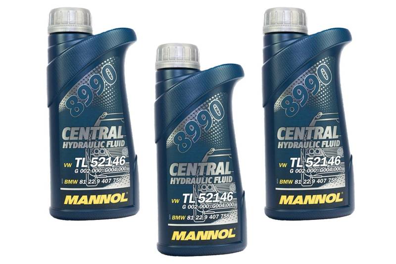 MANNOL Central Hydraulic Fluid Servo Öl Hydrauliköl 3 Stück á 500 ml von MANNOL