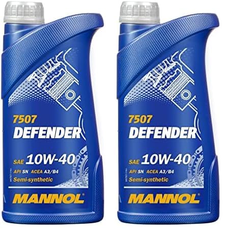 MANNOL Defender 10W-40 API SL/CF Motorenöl, 1 Liter (Packung mit 2) von MANNOL