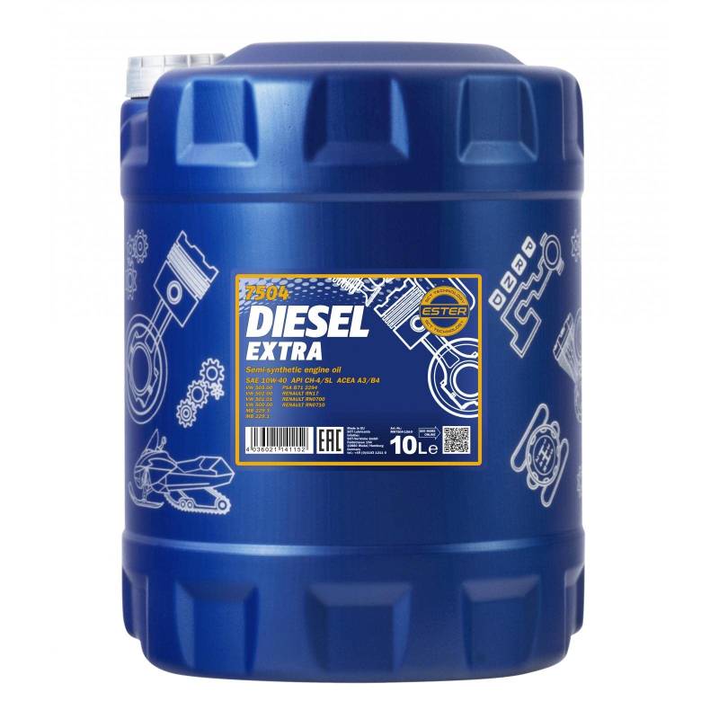 MANNOL Diesel Extra 10W-40 API CH-4/SL Motorenöl, 10 Liter von MANNOL