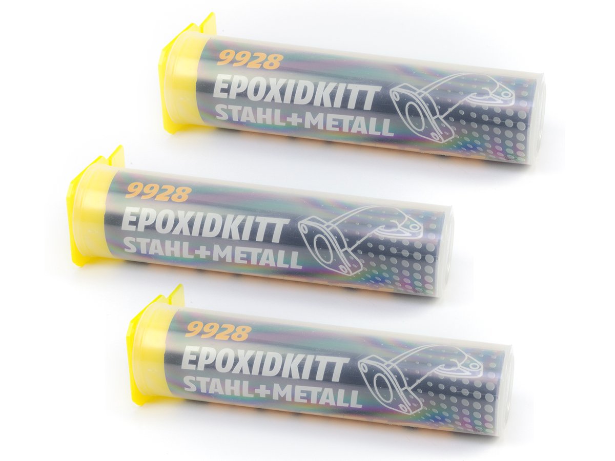 MANNOL Epoxidkitt Stahl + Metall Kleber 3 Stück á 56 g von MANNOL