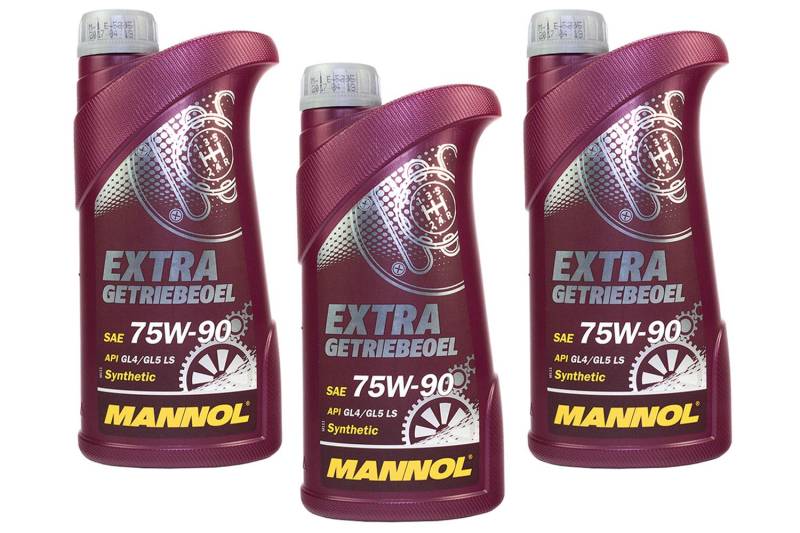 MANNOL Getriebeöl Extra Getriebeoel 75W-90 API GL 4/GL 5 LS 3 Stück á 1 Liter von MANNOL