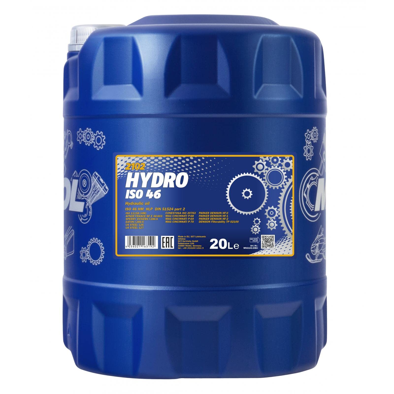 MANNOL Hydro ISO 46 Mineralöl 20L MN2102-20 von MANNOL