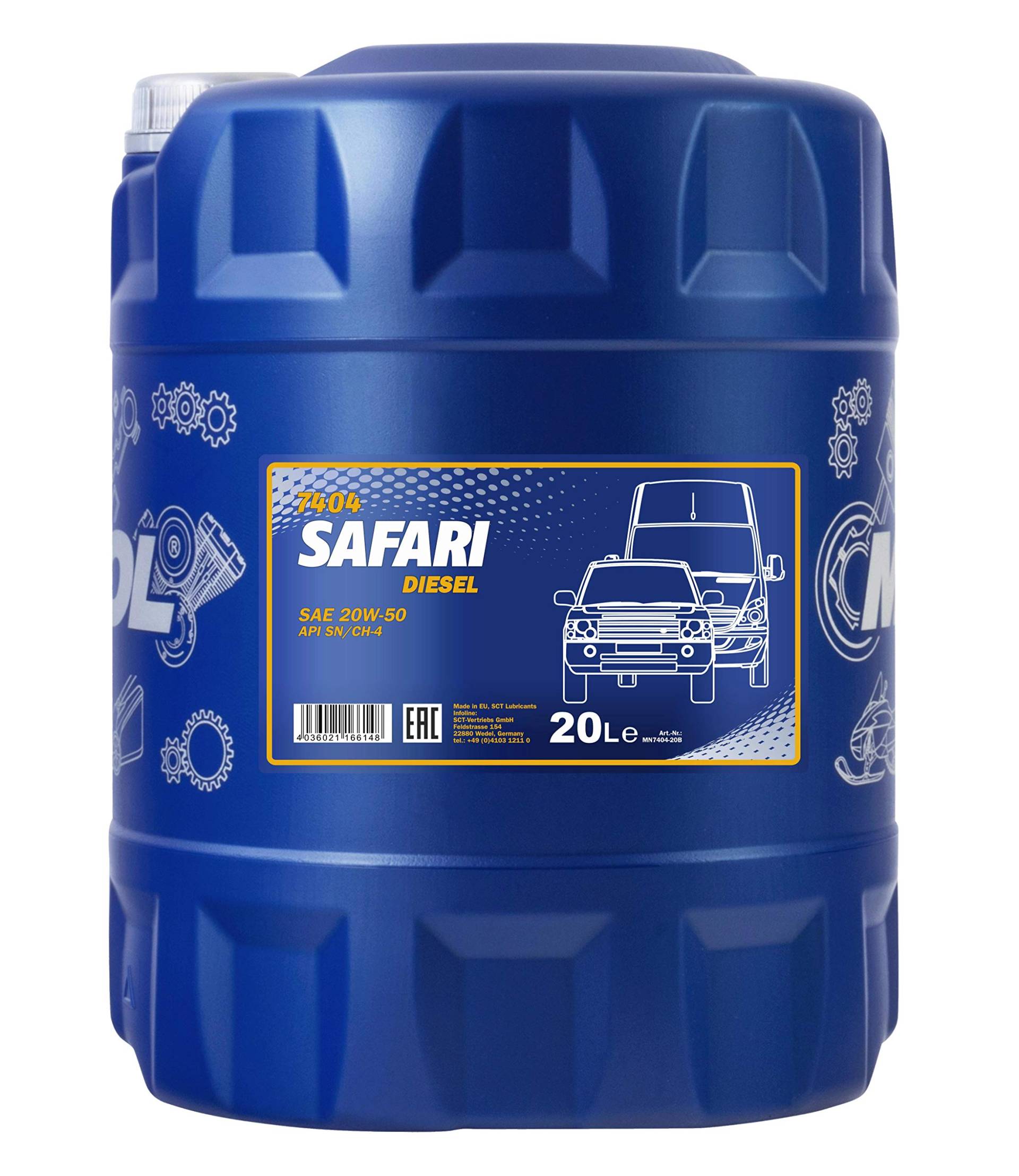 MANNOL Safari 20W-50 API SL/CF Motorenöl, 20 Liter von MANNOL