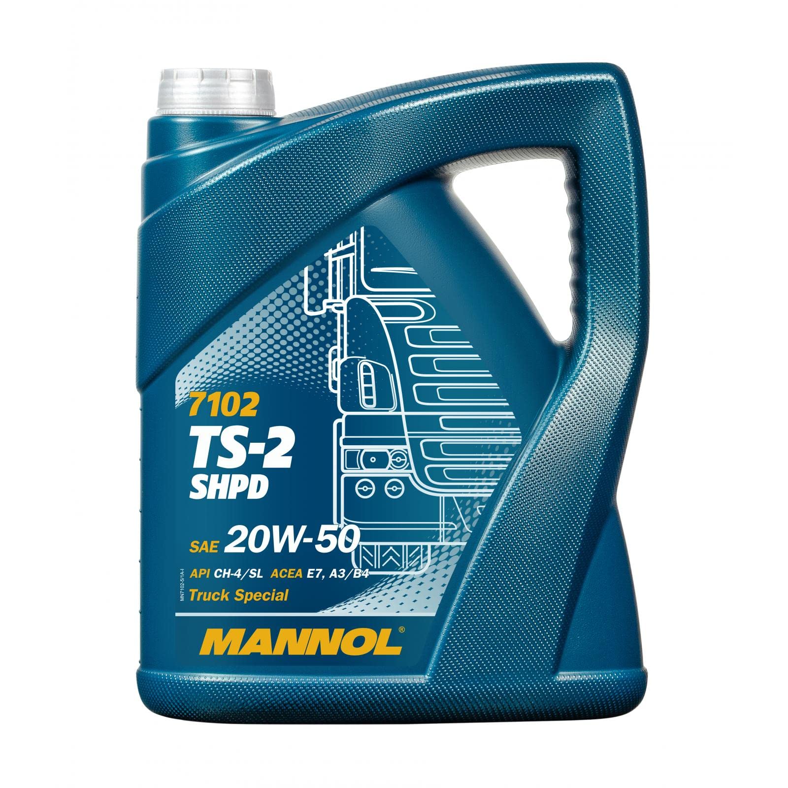 MANNOL TS-2 SHPD 20W-50 API CH-4/CG-4/CF-4/SL Motorenöl, 5 Liter von MANNOL