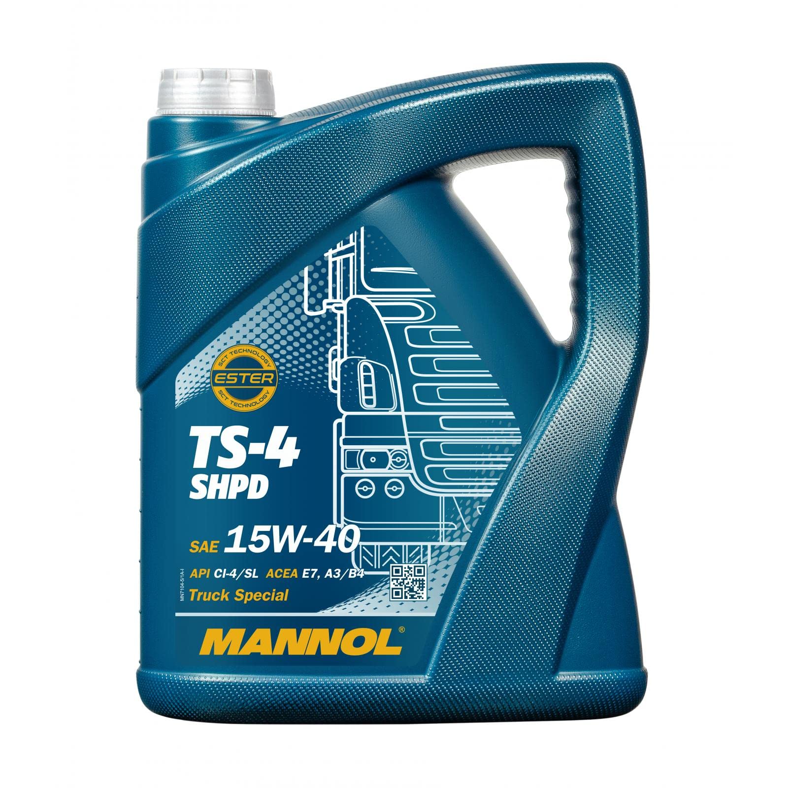 MANNOL TS-4 SHPD 15W-40 API CI-4/CH-4/CG-4/CF-4/CF/SL Motorenöl, 5 Liter von MANNOL