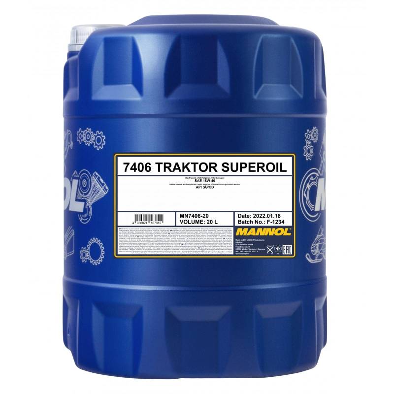 MANNOL Traktor Superoil API CD Motorenöl, 20 Liter von MANNOL