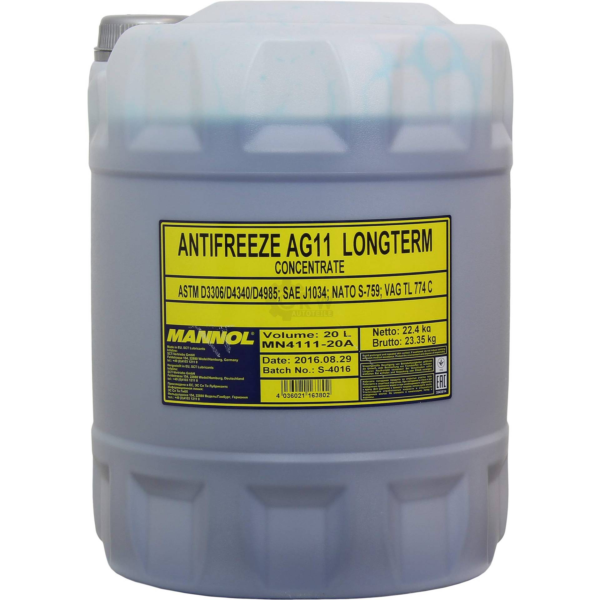 MN AG11 Antifreeze 20 Liter MN4111-20 von MANNOL