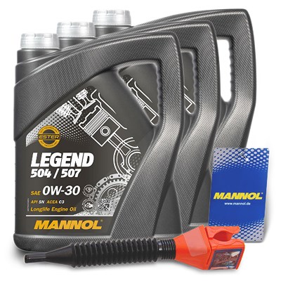 Mannol 15 L LEGEND 504/507 + Ölwechsel-Anhänger + Einfülltrichter [Hersteller-Nr. MN7730-5] von MANNOL