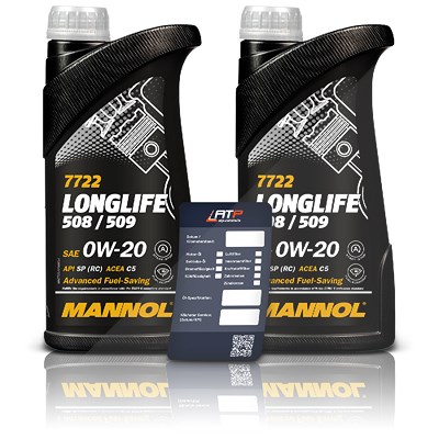 Mannol 2 L Longlife 508/509 0W-20 + Ölwechsel-Anhänger von MANNOL