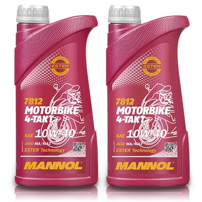 Mannol 2x 1 L Motorbike 4-Takt Motoröl [Hersteller-Nr. MN7812-1] von MANNOL