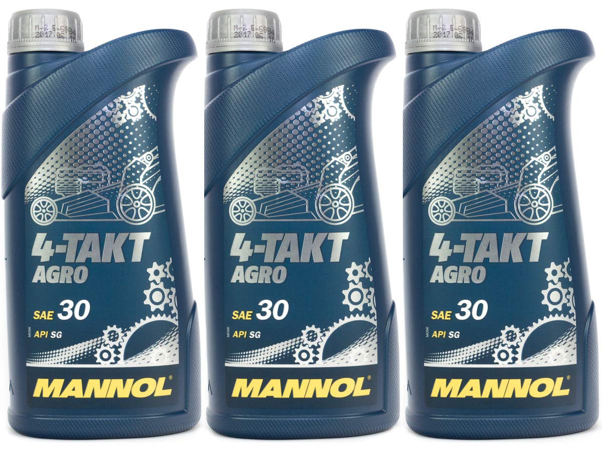 Motorenöl für 4-Takt Traktoren Rasenmäher Agro SAE 30 MANNOL API SG 3 Liter von MANNOL