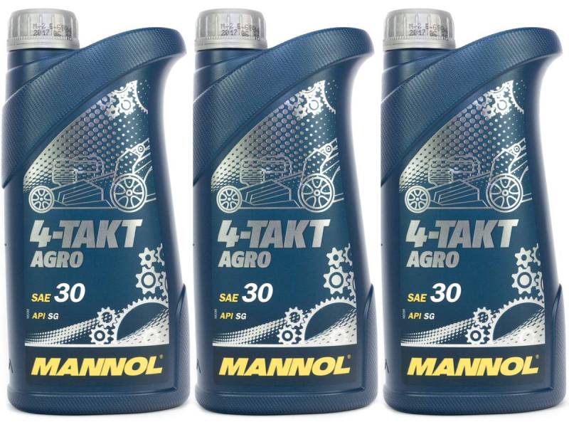 Motorenöl für 4-Takt Traktoren Rasenmäher Agro SAE 30 MANNOL API SG 3 Liter von MANNOL