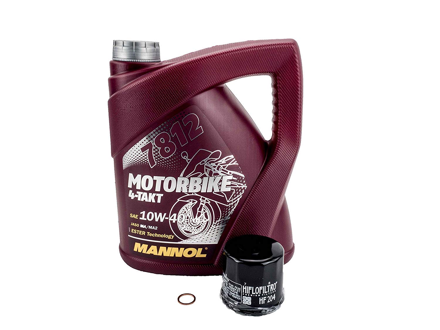 Öl+Ölfitilter Ölwechselset passend für Kawasaki Z750 S - ZR750K 2005-2006 von MANNOL