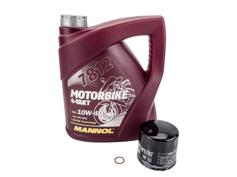 Öl + Ölfilter Set passend für Kawasaki Z300 2015- von MANNOL