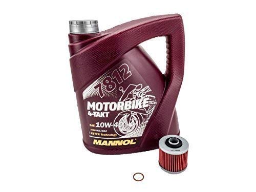 Öl + Ölfilter Set passend für Yamaha MT-03 RM02 2006-2013 von MANNOL