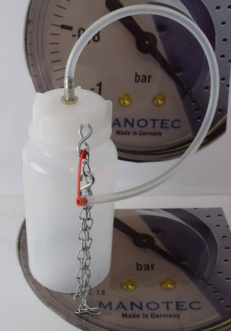 MANOTEC Auffangflasche Zubehör Bremsenentlüftungsgerät, NEU mit Tropfschutz von MANOTEC