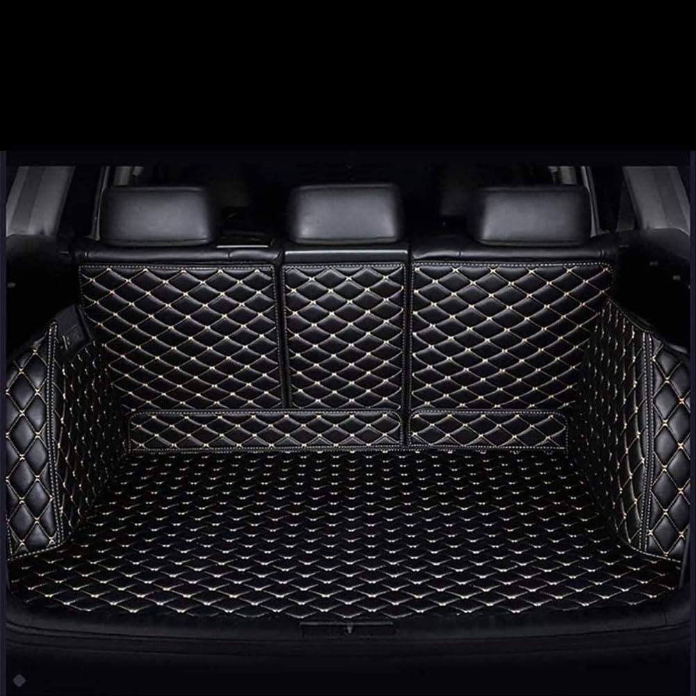 Auto Leder Kofferraummatten für Toyota BZ4X 2022-2025, Kofferraum Schutzmatte Kofferraumwanne Cargo Schutzmatte Teppich Zubehör,C/Black~Beige von MANQII