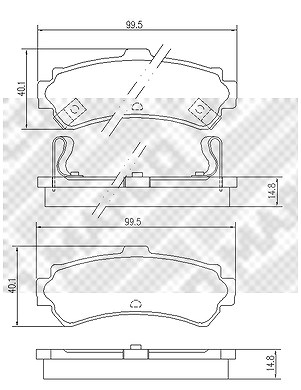 Mapco Bremsbeläge Hinterachse [Hersteller-Nr. 6659] für Nissan von MAPCO