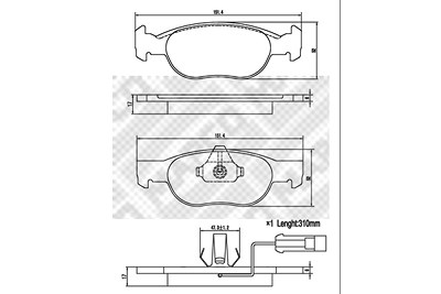 Mapco Bremsbeläge Vorderachse inkl. VWK [Hersteller-Nr. 6404] für Fiat, Lancia von MAPCO