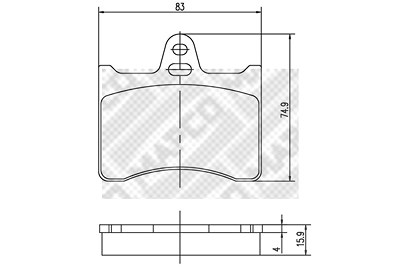 Mapco Bremsbeläge hinten (Satz) [Hersteller-Nr. 6896] für Citroën von MAPCO