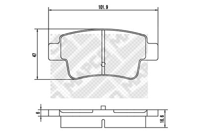 Mapco Bremsbeläge hinten (Satz) [Hersteller-Nr. 6882] für Abarth, Fiat, Opel von MAPCO