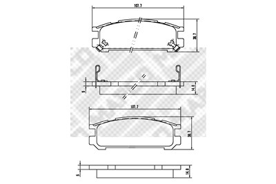 Mapco Bremsbelagsatz, Scheibenbremse [Hersteller-Nr. 6897] für Subaru von MAPCO