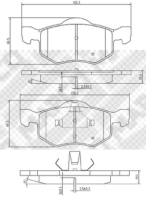 Mapco Bremsbelagsatz Vorderachse [Hersteller-Nr. 6731] für Ford, Mazda von MAPCO