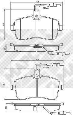 Mapco Bremsbelagsatz Vorderachse [Hersteller-Nr. 6757] für Peugeot von MAPCO