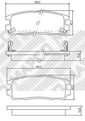 Mapco Satz Bremsbeläge Hinterachse [Hersteller-Nr. 6683] für Opel von MAPCO