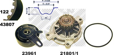 Mapco Wasserpumpe + Zahnriemensatz [Hersteller-Nr. 41839/1] für Volvo von MAPCO