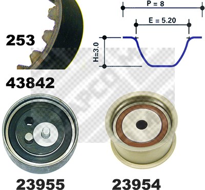 Mapco Zahnriemensatz [Hersteller-Nr. 23842] für Audi, Skoda, VW von MAPCO