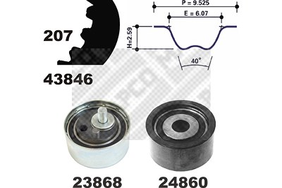 Mapco Zahnriemensatz [Hersteller-Nr. 73816] für VW, Skoda, Audi von MAPCO