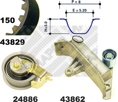 Mapco Zahnriemensatz [Hersteller-Nr. 23830] für VW, Audi, Skoda, Seat von MAPCO